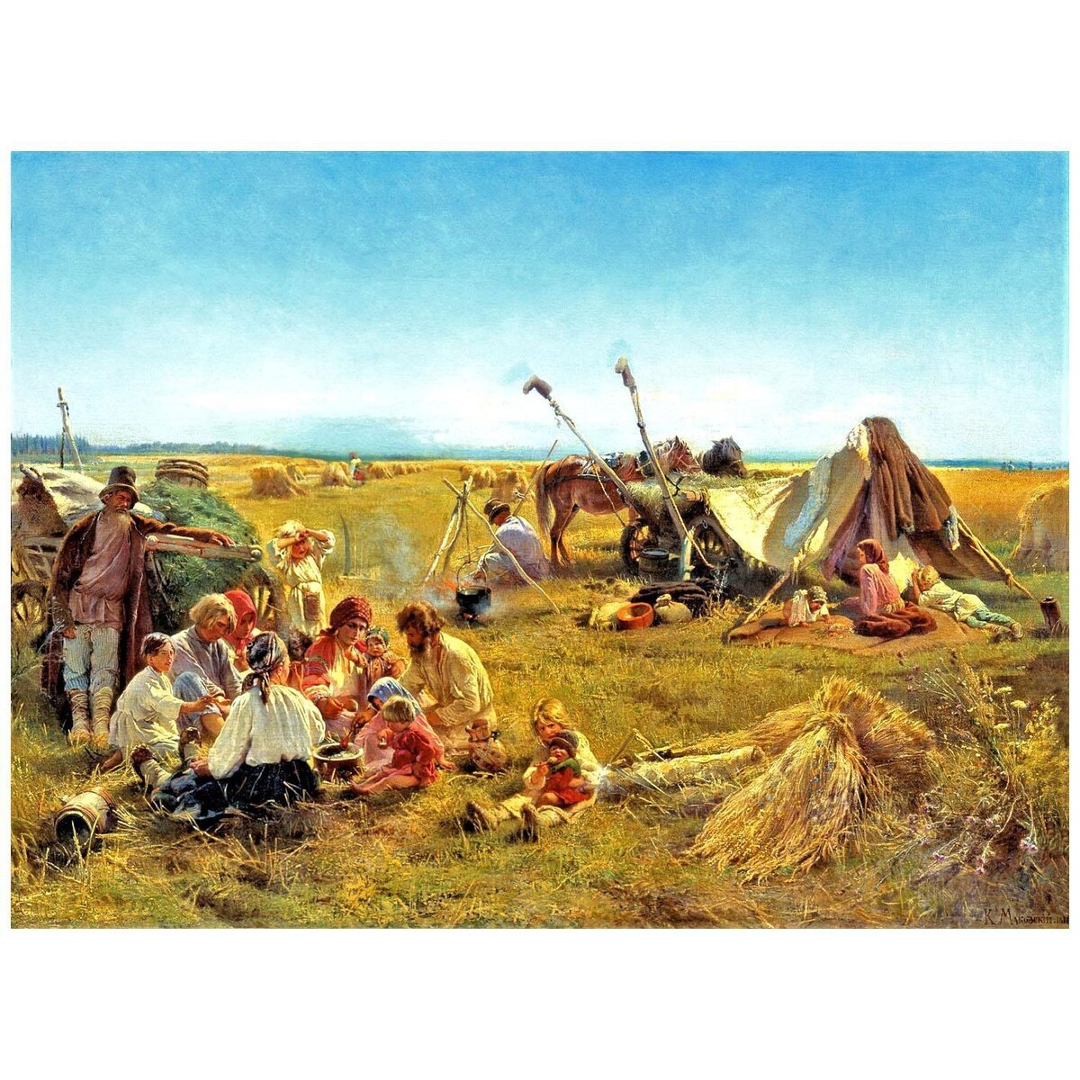 Владимир Маковский. Крестьянский обед. 1871. Художественный музей, Таганрог