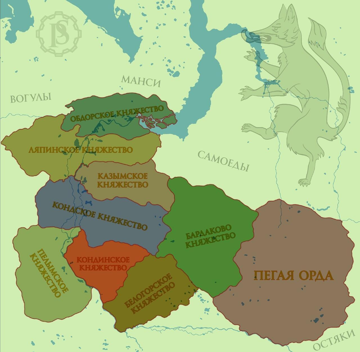 Местоположение Пегой Орды.