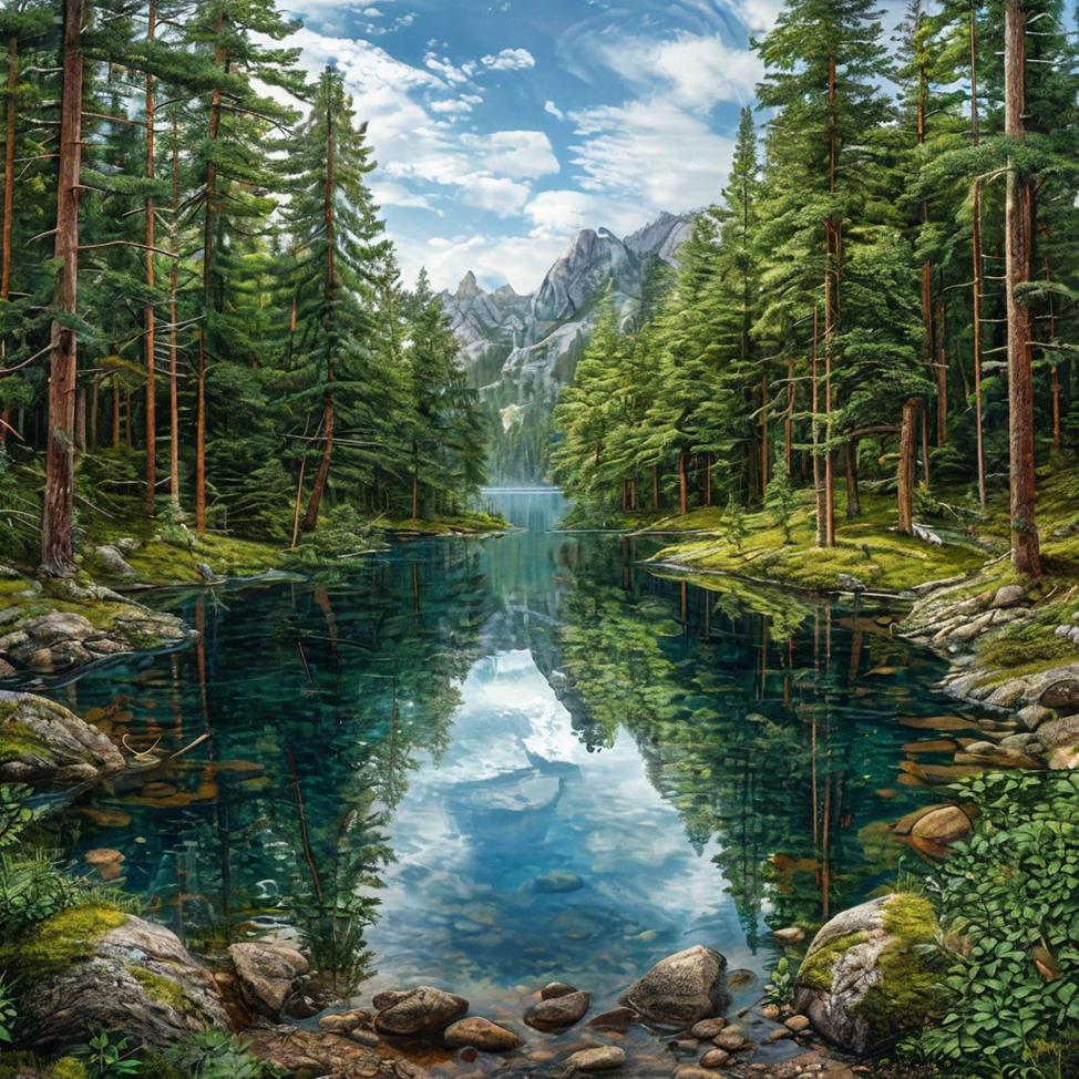 Озеро в лесу