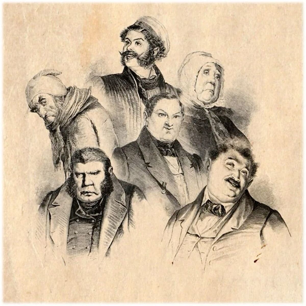 Персонажи книги Н. В. Гоголя «Мёртвые души» в исполнении иллюстратора П. М. Боклевского