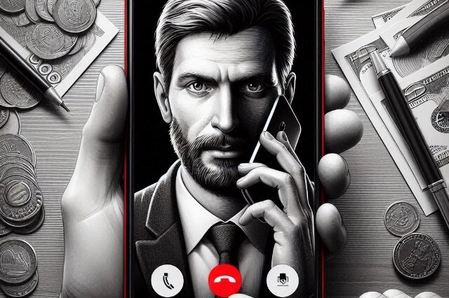    Звонок мошенника Фото: Изображение создано с помощью приложения Copilot Designer