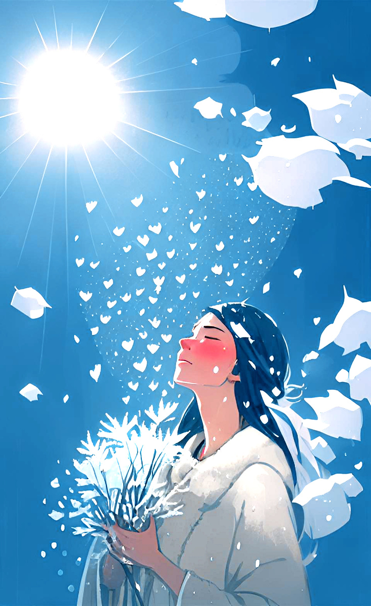 Свет зимы. Иллюстрация создана с помощью нейросетей StableDiffusion и DreamAI и программы Photoshop.