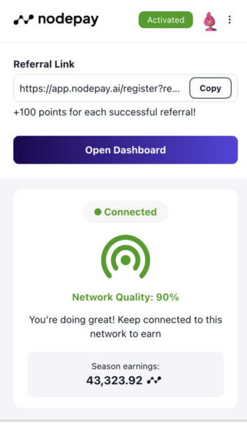      Расширение Nodepay в google chrome