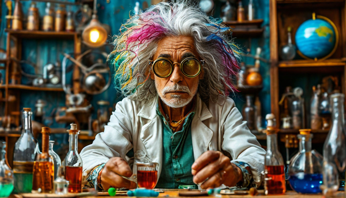 стимпанк, учёный, наука, лаборатория, водолей, открытие, гороскоп