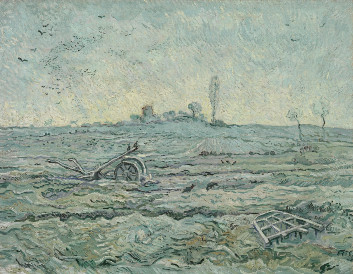 «Заснеженное поле с плугом», 1890
