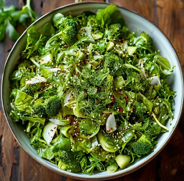 Низкокалорийный зеленый салат