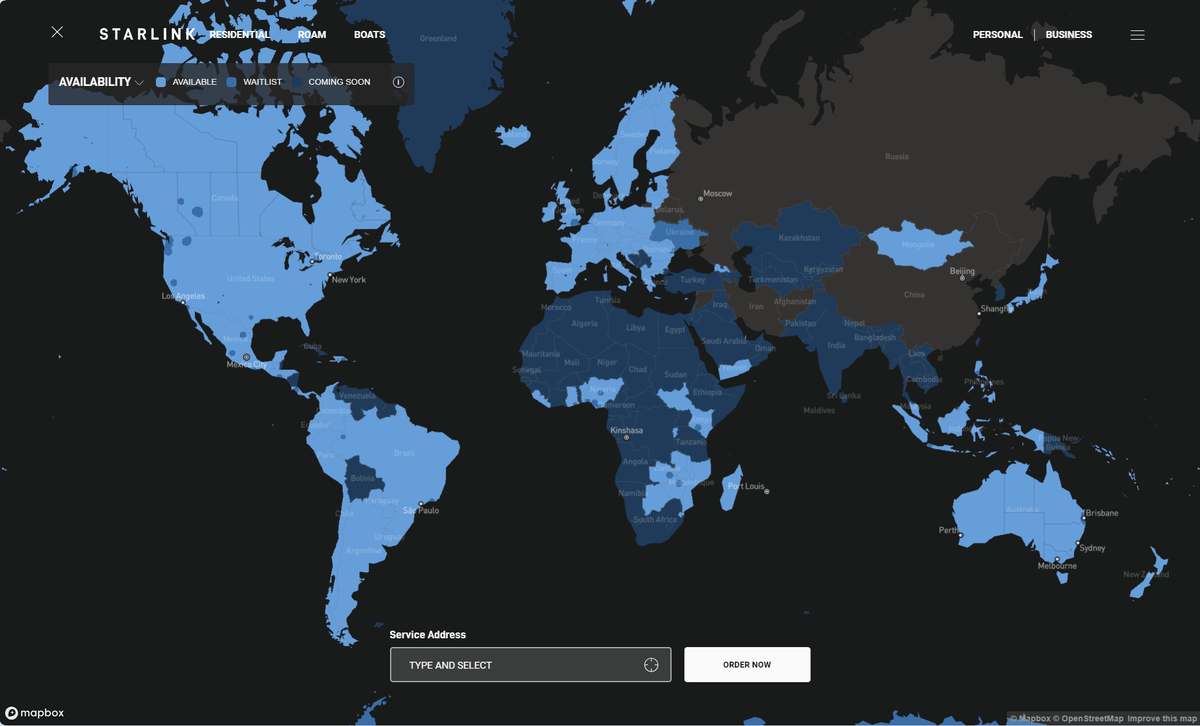 Starlink map 14.01.2025