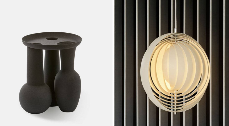 Вазостолик. Светильник с дизайном, который рифмуется с перегородкой и почти сливается с ней 