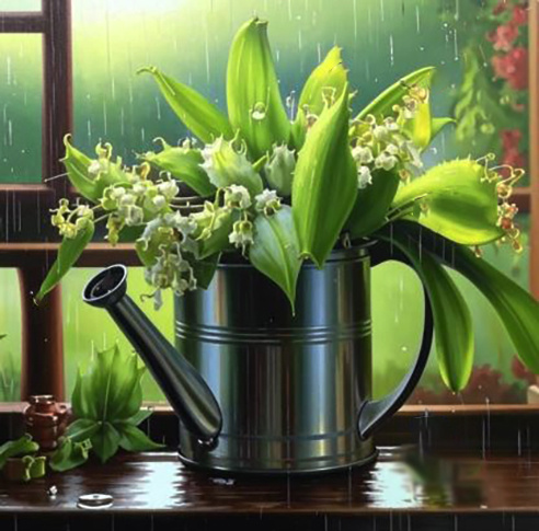 так нейросеть видит мою голубую лейку в дождливый день;))