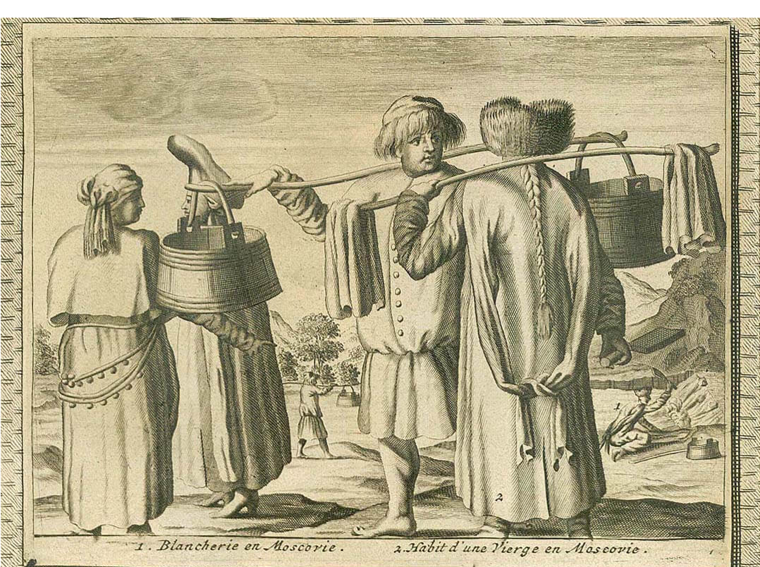 Русские крестьяне. Рис. Адама Олеария.