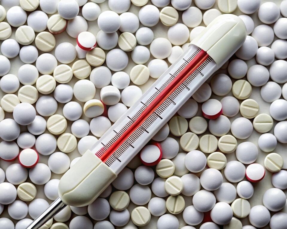    Градусник. Таблетки. ОРВИ. Источник: нейросеть Recraft