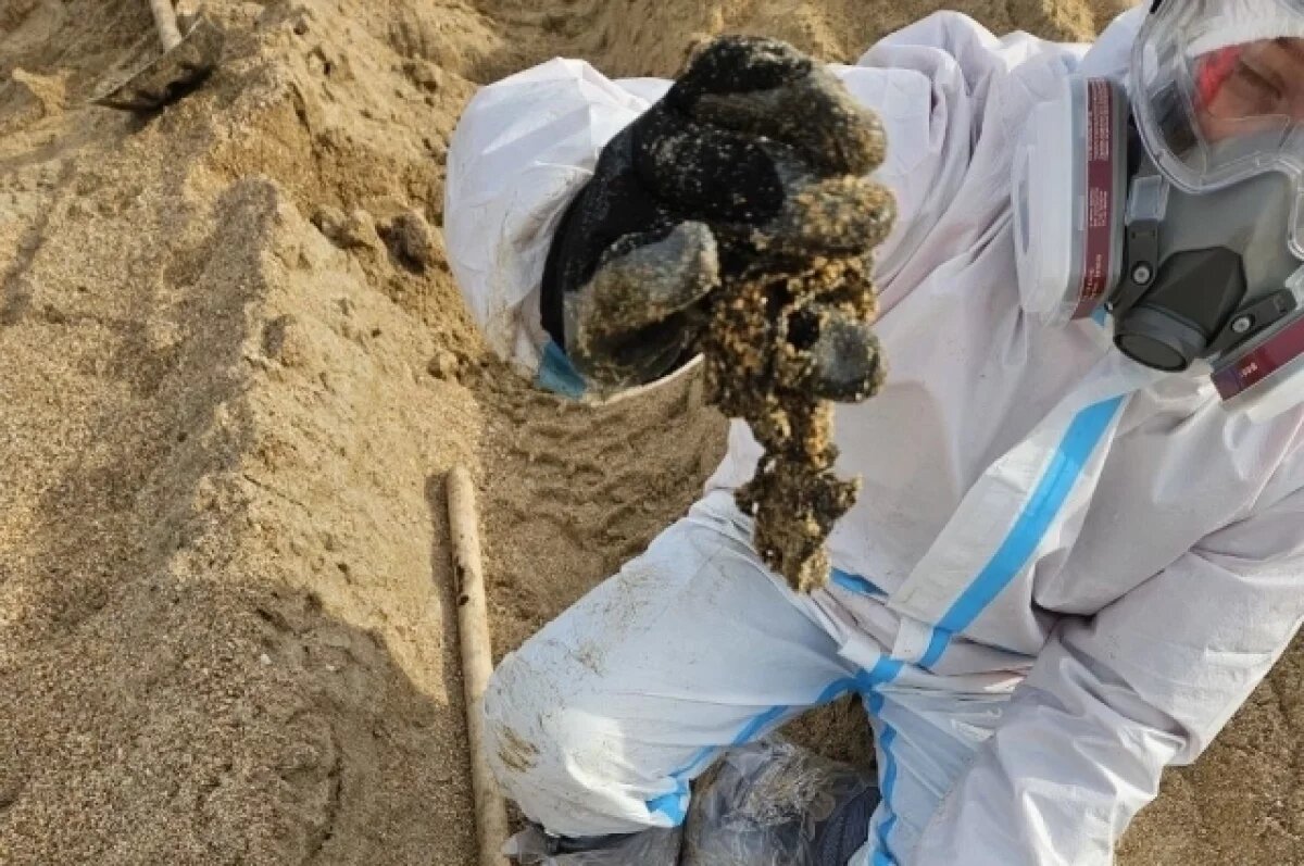    С пляжей Анапы вывезли 165 тысяч тонн замазученного песка