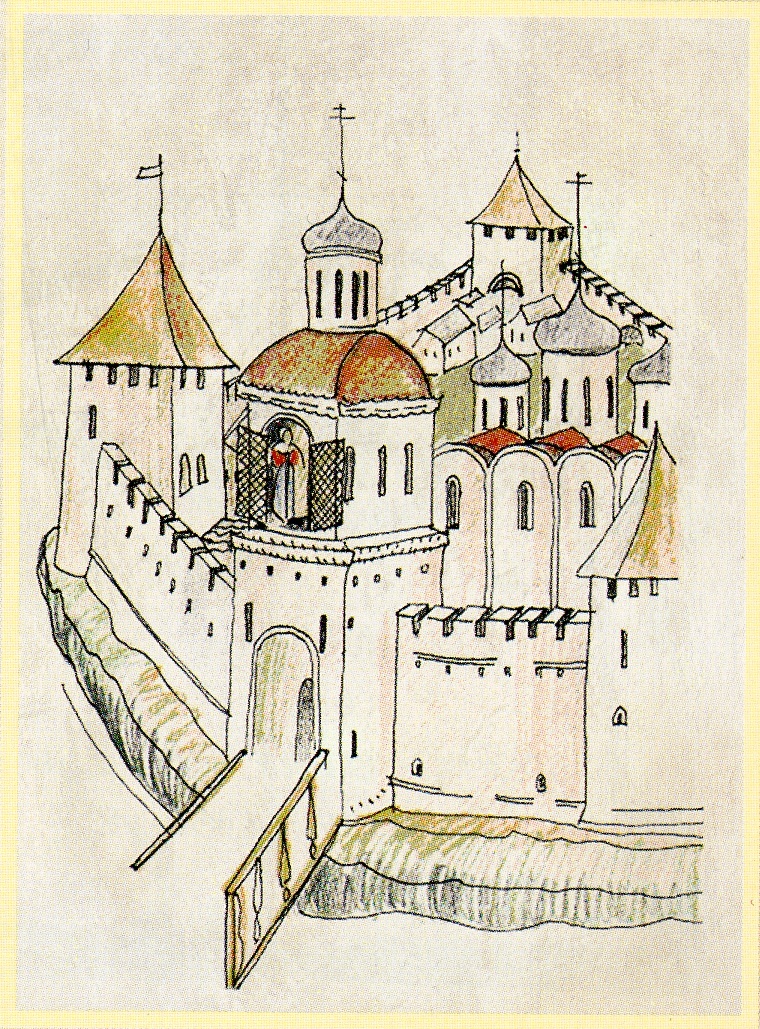 Можайск. Кремль. Место поклонения Св. Николаю Чуд. (Об избрании на царство царя Михаила Федоровича Романова. Фрагмент 17 век). 
