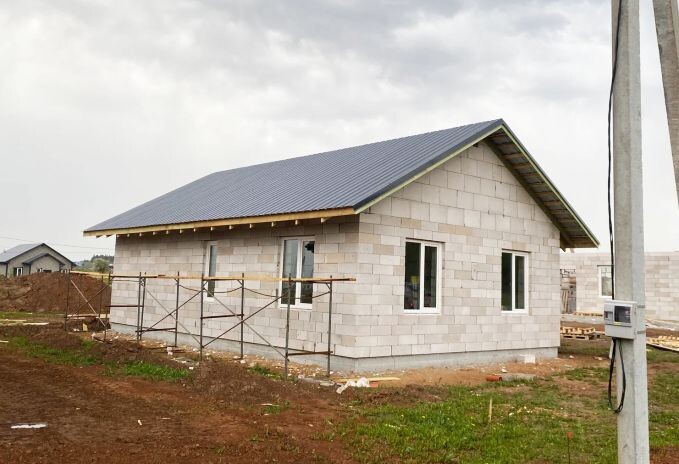 Одноэтажный газоблочный дом в 100 квадратов