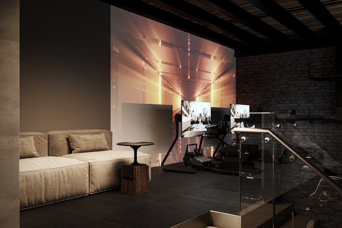 Визуализация компьютерного клуба, дизайн finoarte