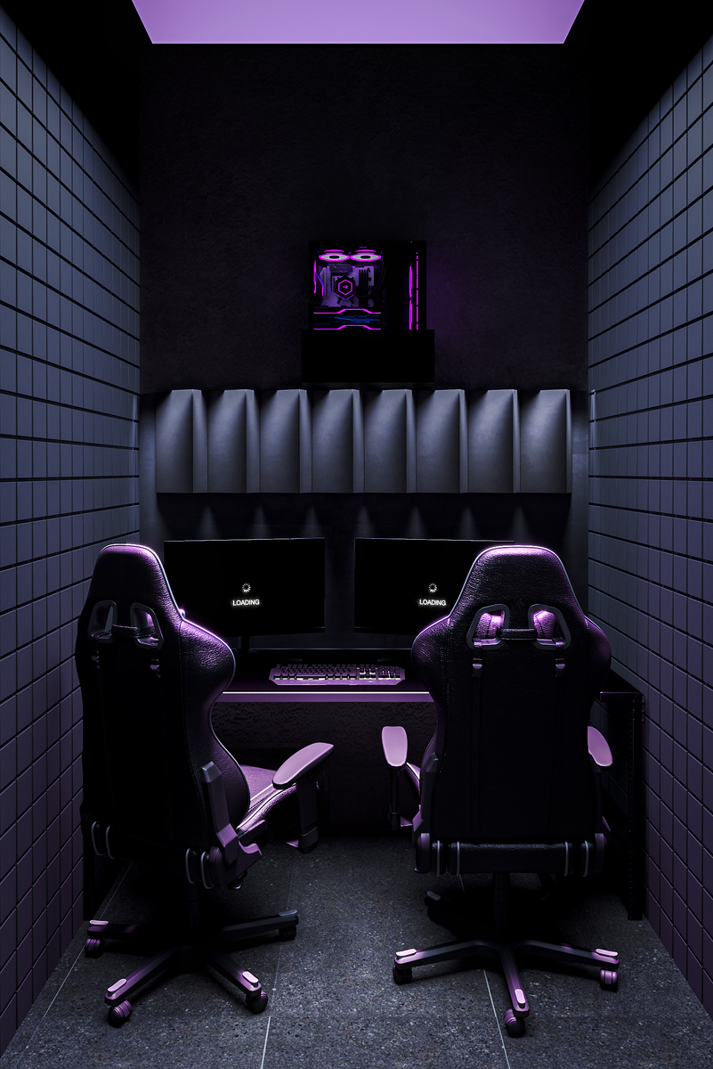 Визуализация компьютерного клуба, дизайн finoarte