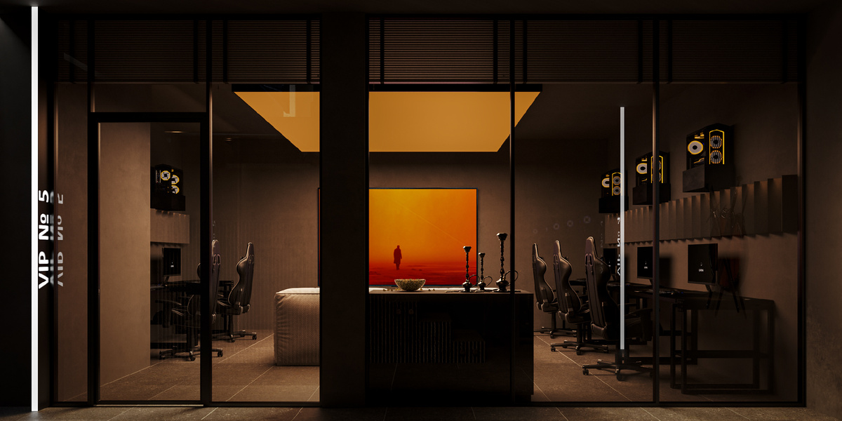 Визуализация компьютерного клуба, дизайн finoarte