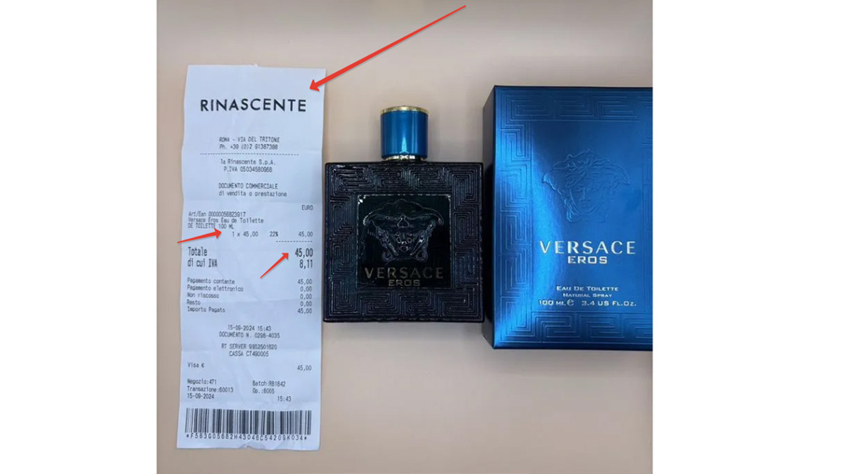 Типа Eros Versace по супер цене - 5800р., на чеке - 45 евро.