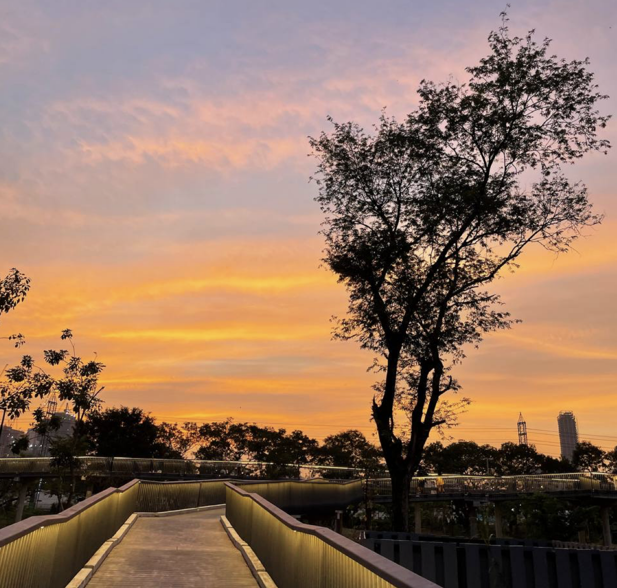 Парк Benchakitti на закате