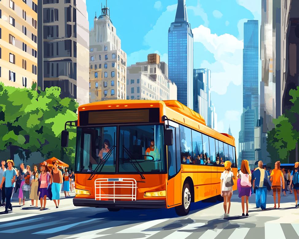 Иллюстрация экскурсионный автобус