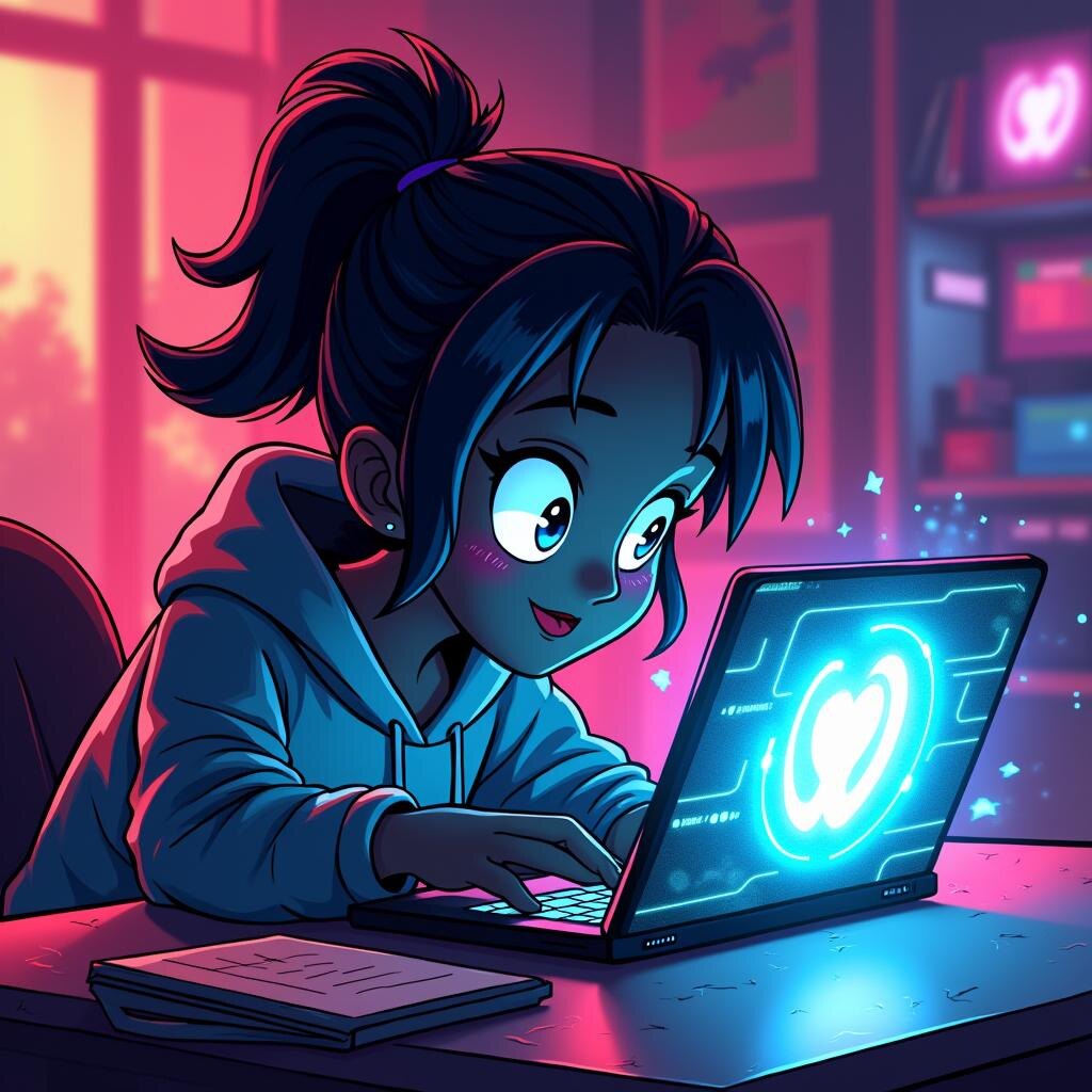    Вот текст яркий мультипликационный силуэт футуристический ноутбук неоновый цвет Бугайск