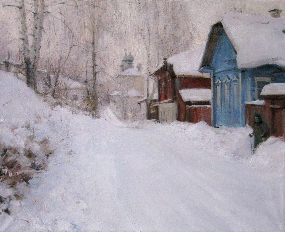 Александр Косничев. Зимняя улочка в Плесе. 2023