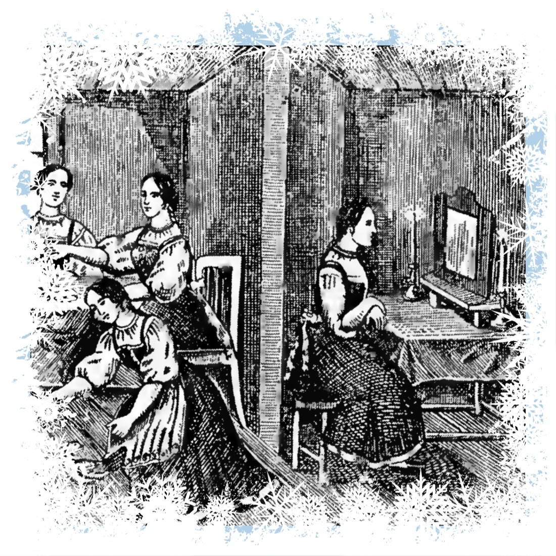 "Святочные гадания" лубок XIX века