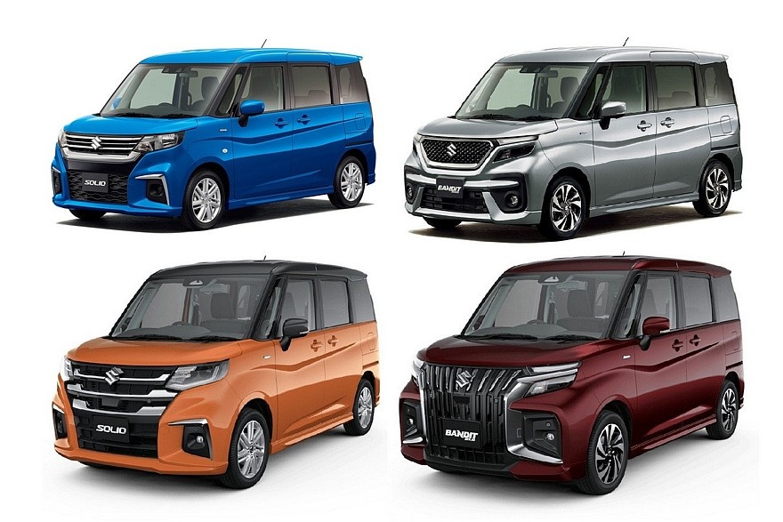    Сверху — дореформенные Suzuki Solio и Suzuki Solio Bandit. Внизу — рестайлинговые машины