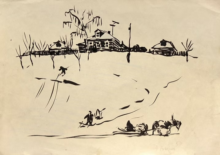 Выржиковский Эдвард Яковлевич. Зимой. 1950 год