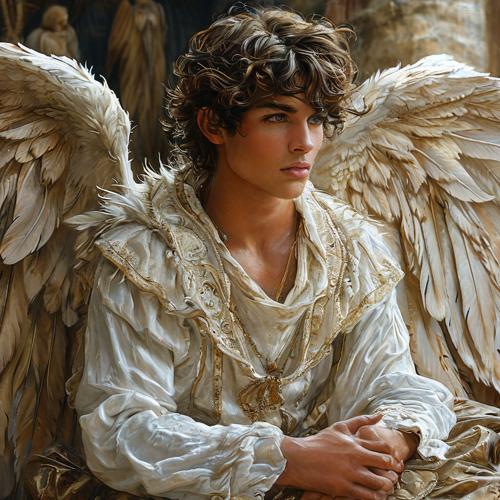 Ангел. Иллюстрация сгенерирована нейросетью