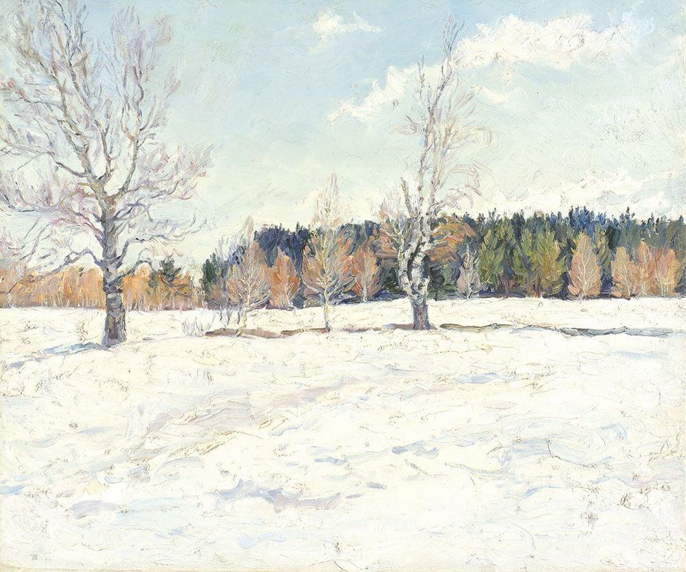 Солнечный март, 1941-1942 годы, холст, масло, 56 х 67 см. Источник: фото из Интернета