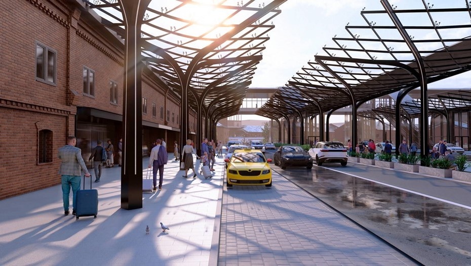    Проект терминала ВСМ на Лиговском проспекте в Петербурге. Автор фото: "Первый проектный институт"/firstdesigninstitute.ru