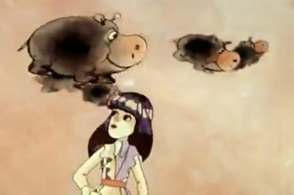 Кадр из мультфильма. Бегемошки.