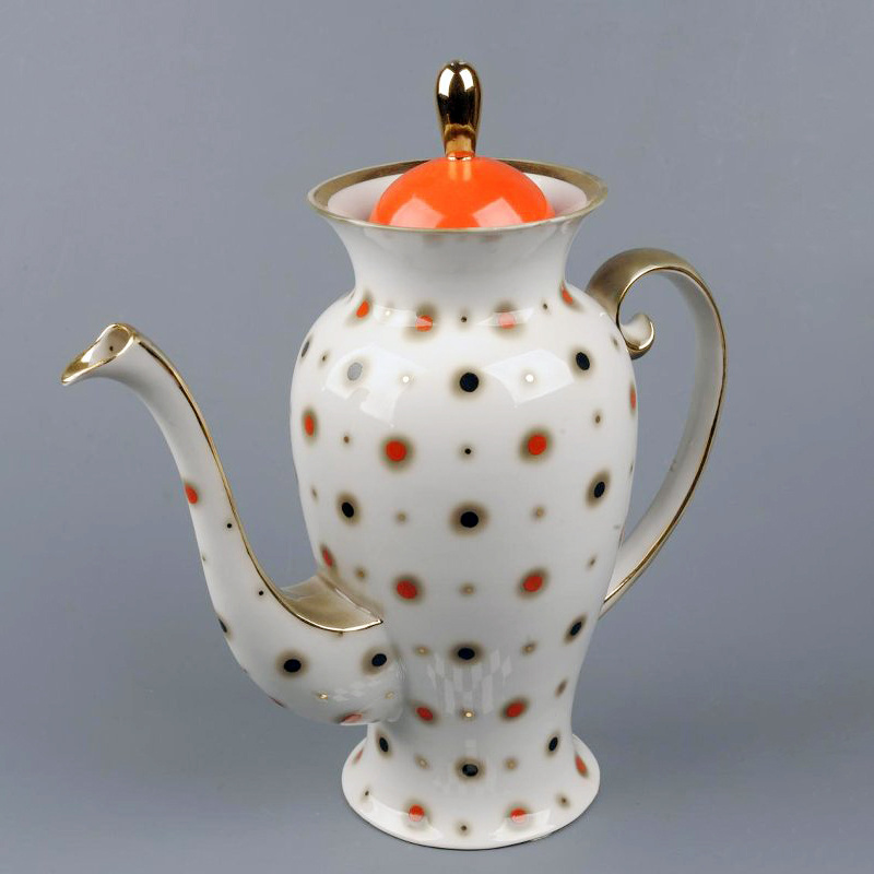 Кофейник из сервиза «Горошек». 1977 год, Бронницы. Автор Тамара Александровна Гаврилова