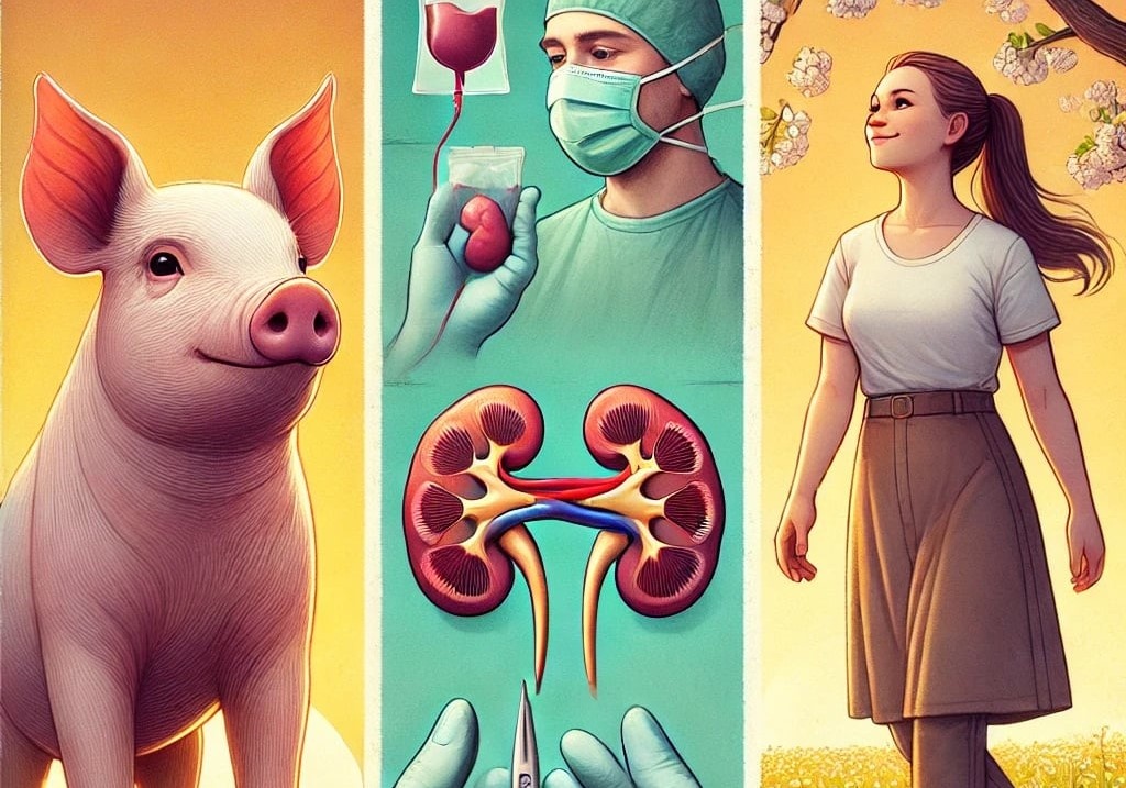 Как ИИ видит трансплантацию свиной почки