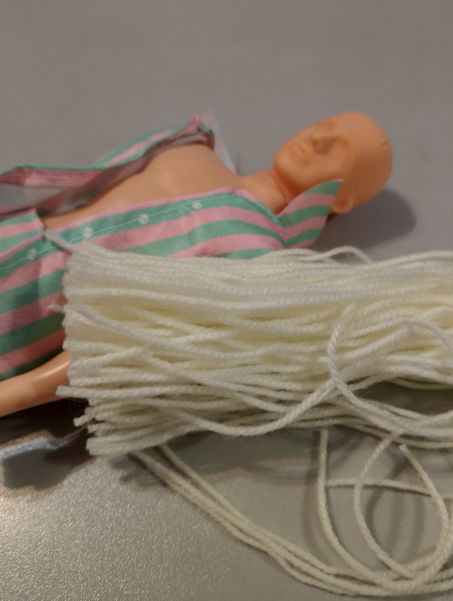 Теперь эту массу нужно всю расплести, охохонюшки