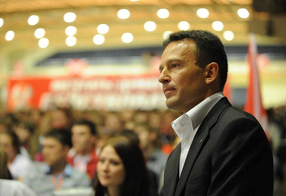    Глава Росмолодежи Василий Якеменко на V Федеральном съезде движения «Наши», апрель 2010 года