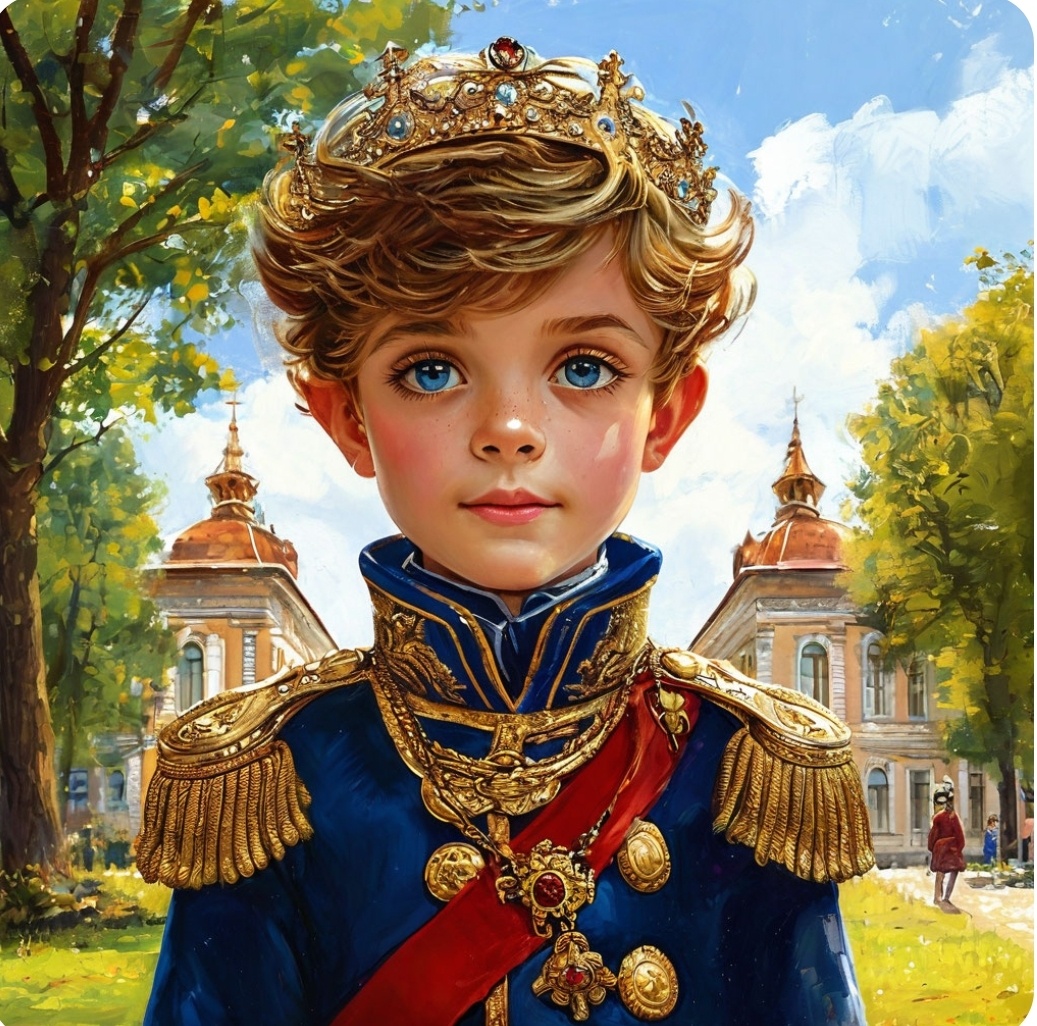 Принц в шкодном возрасте. Нарисовала нейросеть Шедеврум. 