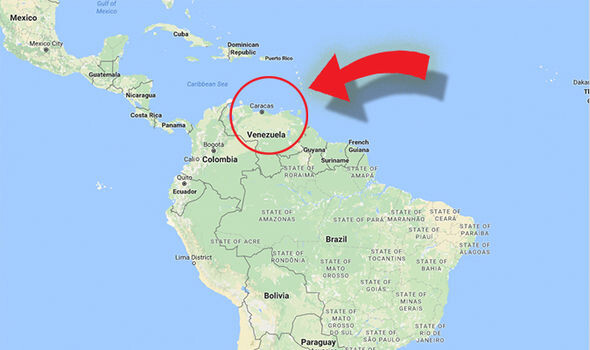 Государство Венесуэла на карте.