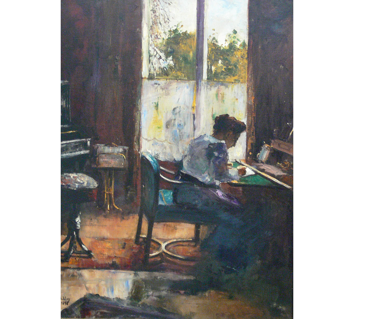 "Женщина за письменным столом", Ури Лессер, 1898. (с) Из коллекции Старой национальной галереи, Берлин
