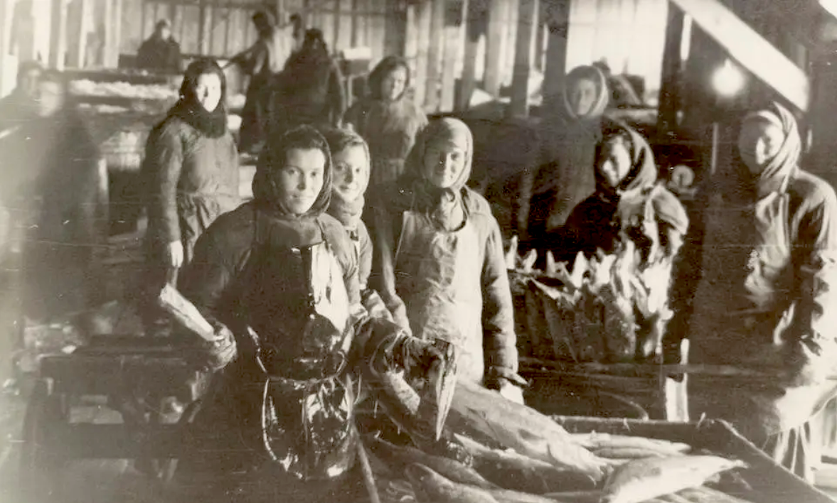 Работницы Салехардского рыбоконсервного завода во время войны. Источник: salekhard.online