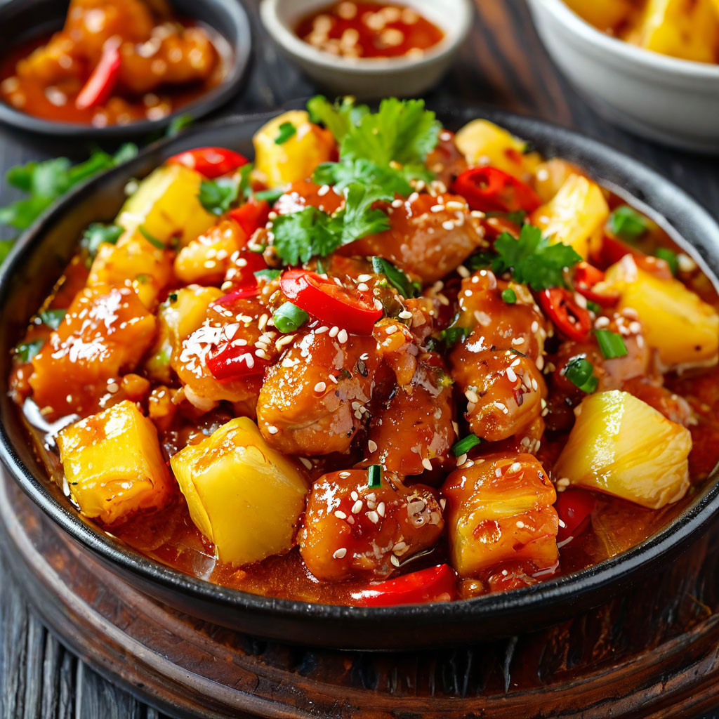 Курица в кисло-сладком соусе с ананасами и чили: экзотический вкус, который удивит ваших .