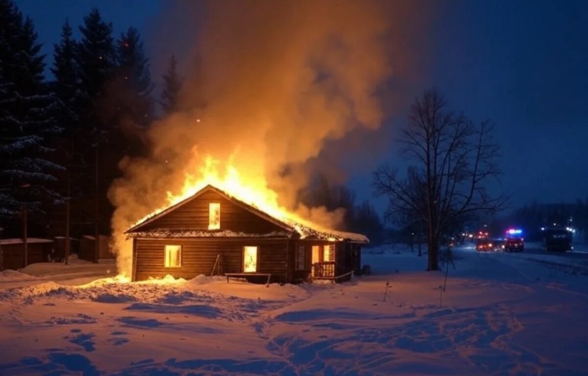    Хозяин спасся из горящей дачи в Комсомольске-на-Амуре, пожар тушили 6 часов