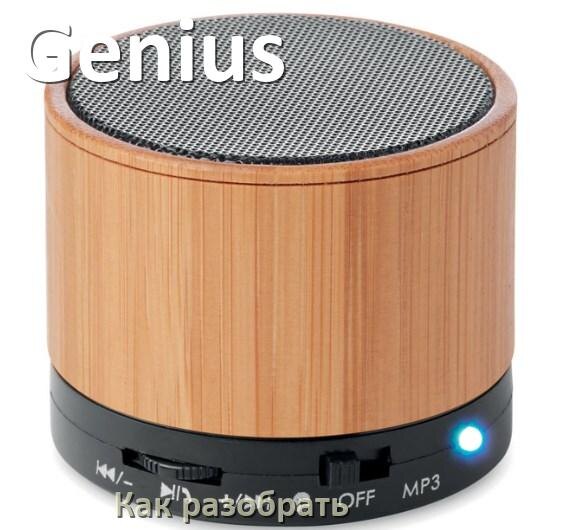 
Как разобрать колонку Genius открыть корпус для замены аккумулятора и батарейки