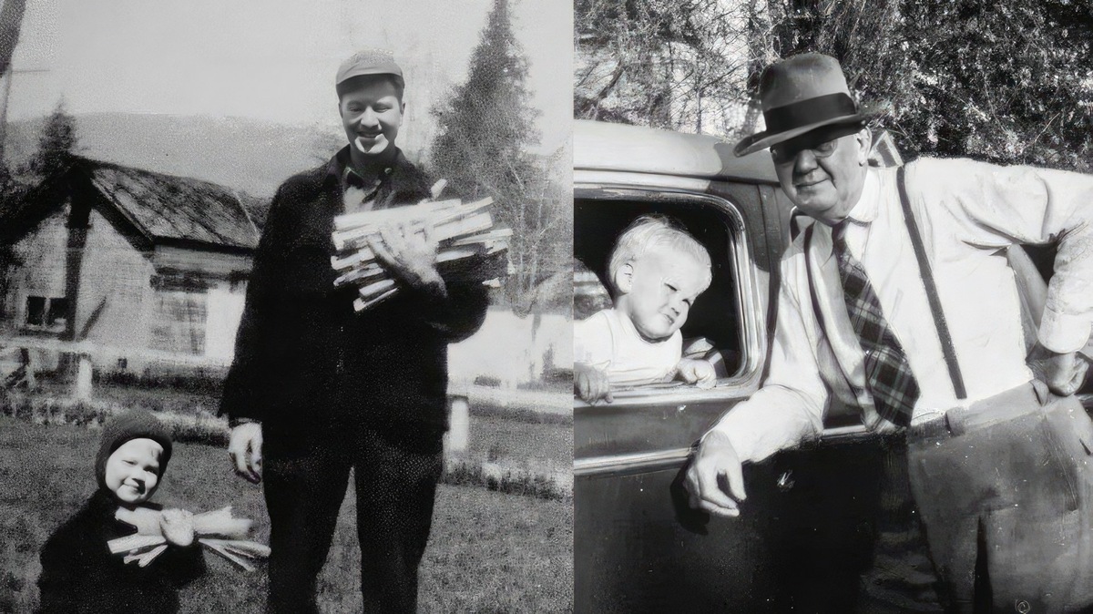    Дэвид Линч в детстве (слева – с отцом, справа – с дедушкой)