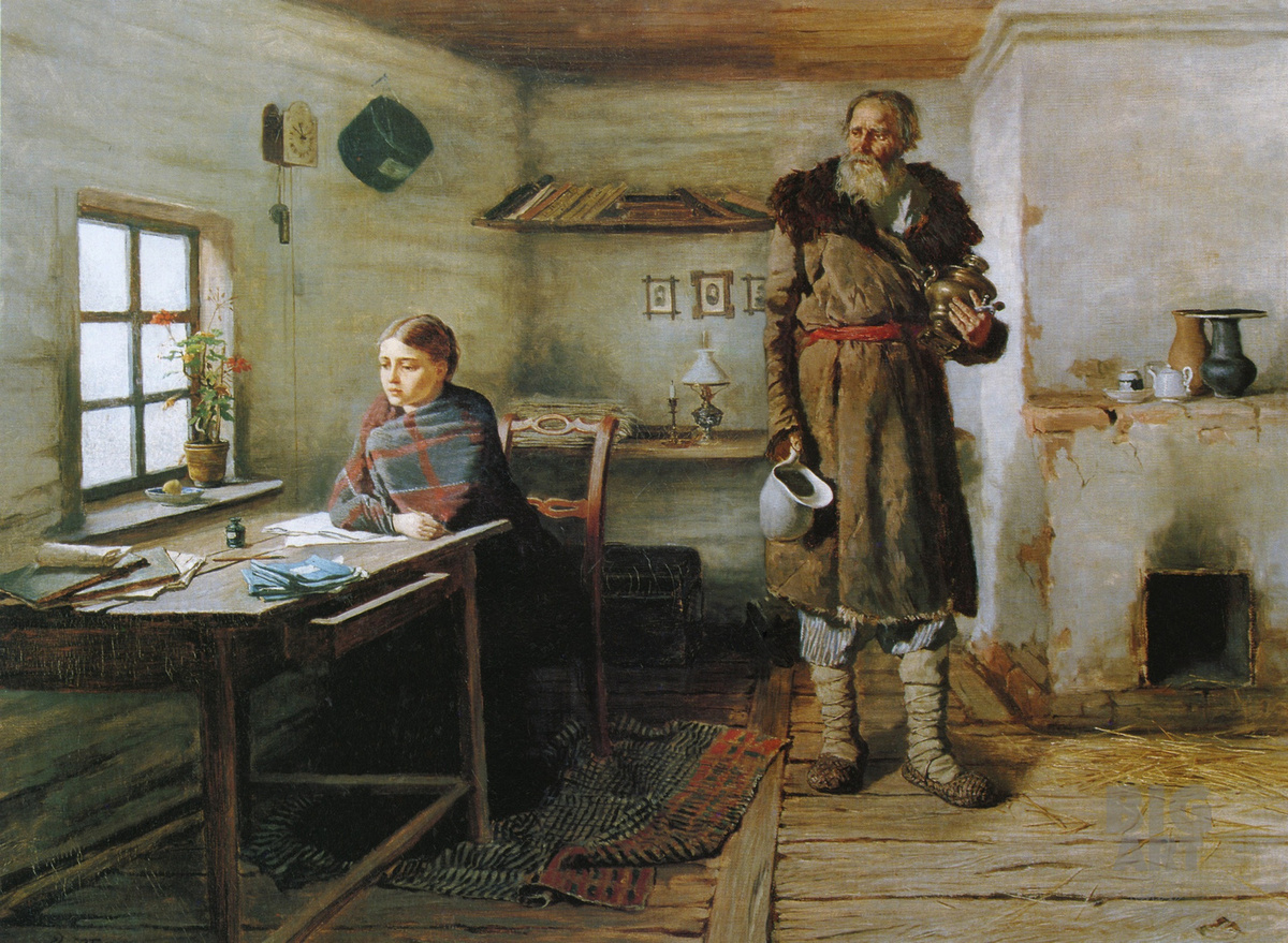 Константин Андреевич Трутовский, «Сельская учительница», 1883 год. Из собрания Государственного музея изобразительных искусств Республики Татарстан