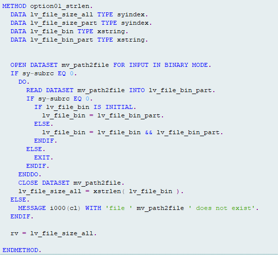 Определение размера файла через команду xstrlen