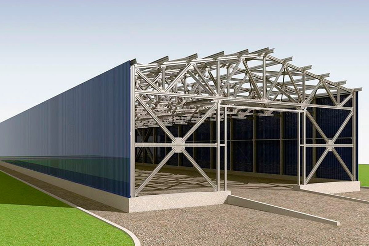 Ангар из легких металлических конструкций 