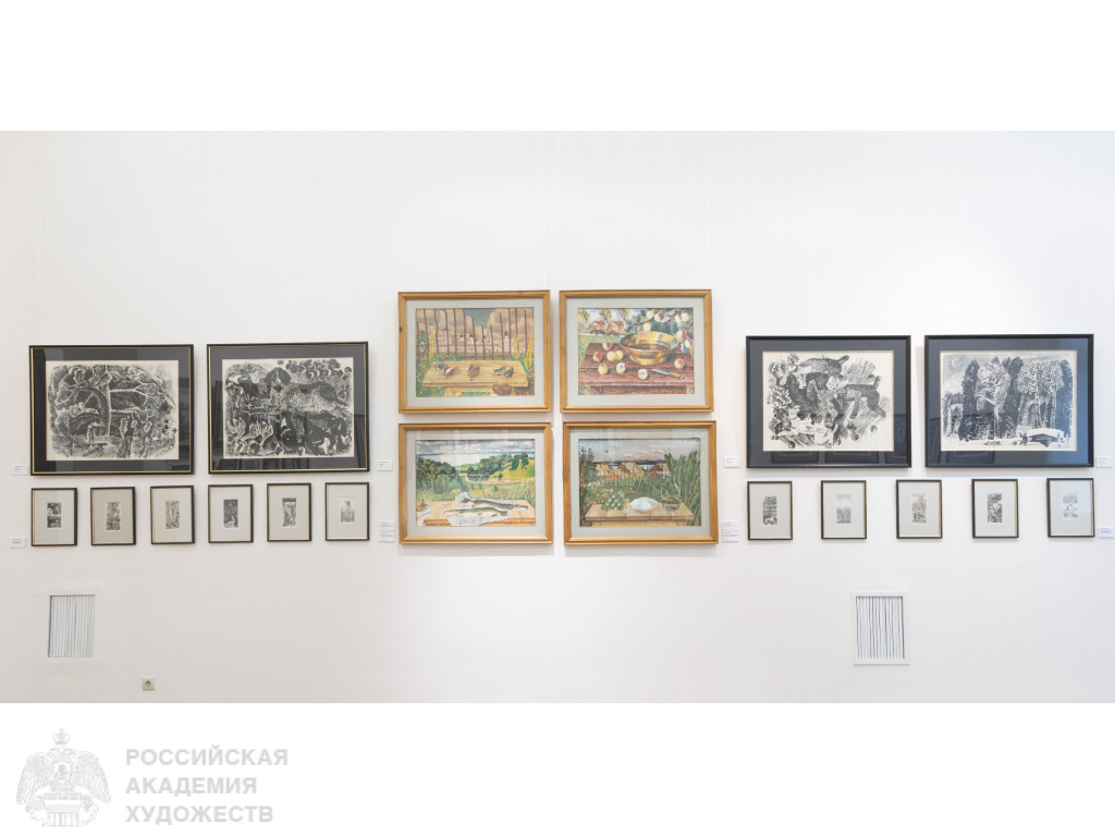 Экспозиция юбилейной выставки графики Николая Воронкова в Российской академии художеств. Фото: Виктор Берёзкин, пресс-служба РАХ.