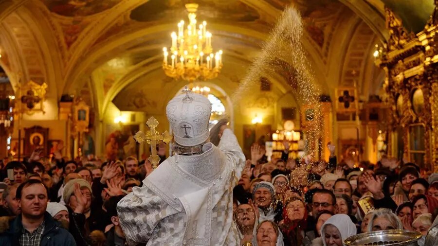 Патриаршее служение в день Крещения Господня. Фото: patriarchia.ru